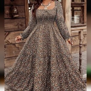 Floral Long Sleeve Maxi Dress
